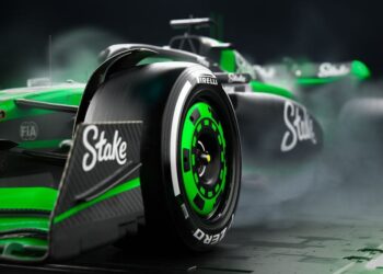 Tampilan mobil C44 dari Stake F1 Team Kick Sauber.