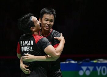 Pasangan ganda putra veteran Indonesia, Hendra Setiawan/Mohammad Ahsan.