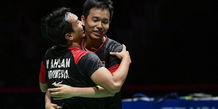 Pasangan ganda putra veteran Indonesia, Hendra Setiawan/Mohammad Ahsan.