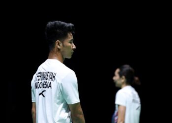 Pasangan Dejan Ferdinansyah/Gloria Emanuelle Widjaja pada turnamen Malaysia Open.