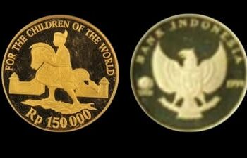 Uang Rupiah Khusus Seri For The Children of The World Tahun Emisi (TE) 1999 pecahan Rp150.000 dan Rp10.000.