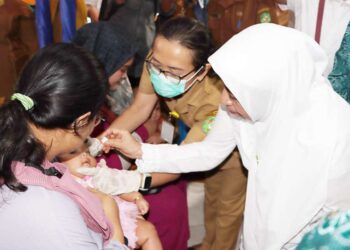 Titiek Sugiharti meninjau kegiatan di Posyandu Mawar Ganda Helvetia dan Posyandu Bunga Asoka I, Asam Kumbang di Kota Medan.