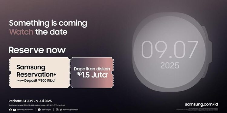 Register Sekarang! Galaxy Watch Terbaru Ikutan Hadir di Galaxy Unpacked 1 Samsung Electronics Indonesia akan perkenalkan seri Galaxy terbaru di Galaxy Unpacked pada 9 Juli 2025.