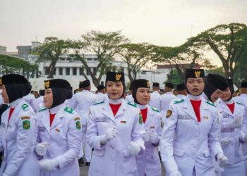 Anggota Paskibraka Kota Medan.
