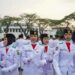 Penurunan Bendera di Lapangan Merdeka Medan Sukses 2 Anggota Paskibraka Kota Medan.