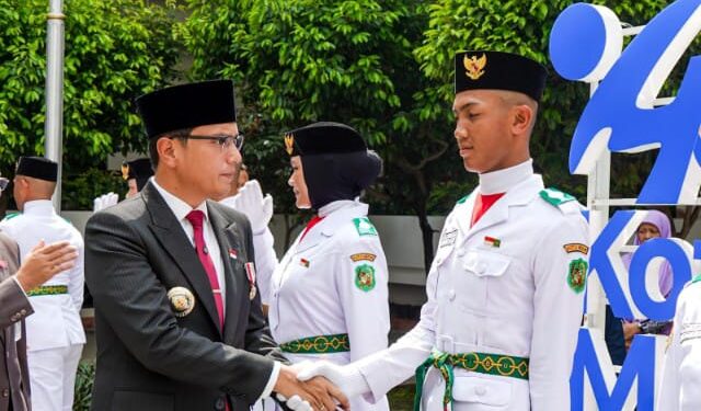 Pengukuhan Pasukan Pengibar Bendera Pusaka (Paskibraka) Tingkat Kota Medan Tahun 2025.