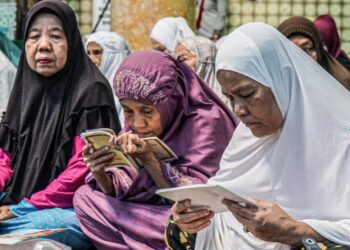 Suasana Kenduri Diraja Negeri Deli di Masjid Raya Al-Mashun, Kamis (28/8/2025) malam.