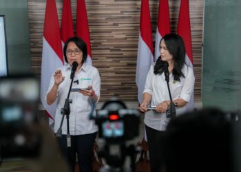 Dirjen Kesehatan Primer dan Komunitas Kemenkes, Maria Endang Sumiwi, dalam konferensi pers, di Kantor Badan Komunikasi Pemerintah.