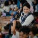 Ketua TP PKK Kota Medan, Airin Rico Waas senam bersama ribuan anak TK.