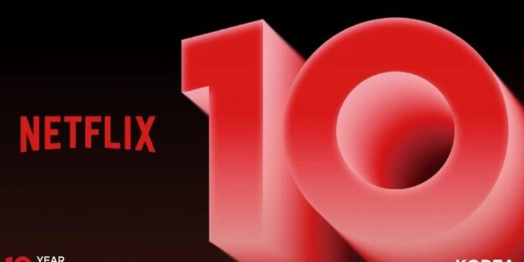 Netflix Rayakan 10 Tahun di Korea 1 Logo Netflix 10 Tahun di Korea.