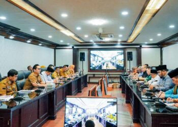 Pertemuan Wali Kota Medan Rico Tri Putra Bayu Waas bersama FKUB dan Majelis-majelis Agama Kota Medan, Selasa (24/2/2026).