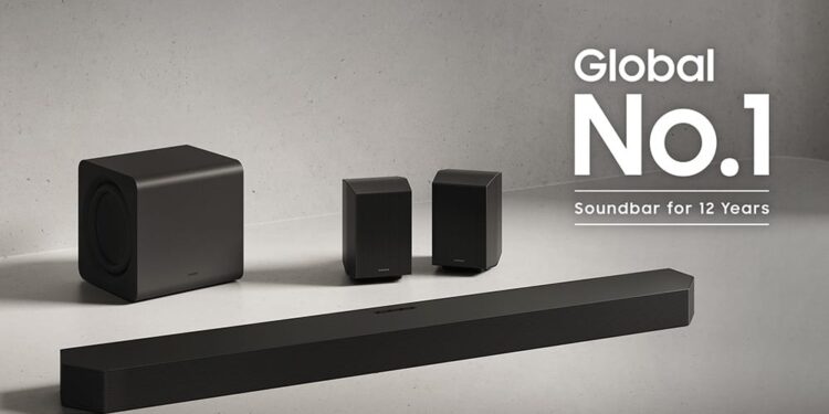 Samsung Pertahankan Posisi No. 1 Penjualan Soundbar Global 12 Tahun Berturut-turut 1 Samsung Electronics pertahankan posisi No. 1 dalam penjualan Soundbar Global.
