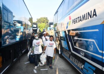 Peserta program Mudik Bareng Pertamina 2026.