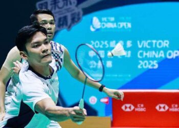 Pasangan ganda putra Indonesia, Fajar Alfian/Muhammad Shohibul Fikri.