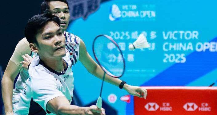 Pasangan ganda putra Indonesia, Fajar Alfian/Muhammad Shohibul Fikri.