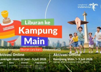 Flyer program "Liburan ke Kampung Main".
