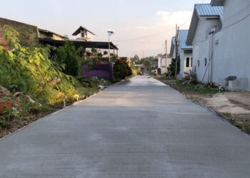 Pembangunan Jalan Bunga Kemuning, Gang Garista, Kecamatan Medan Tuntungan.
