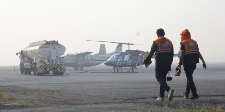 Pesawat OMC Standby di Syamsudin Noor.