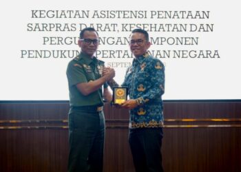 Asistensi Penataan Sarana Prasarana Darat, Kesehatan, dan Pergudangan Komponen Pendukung Pertahanan Negara TA 2026 yang digelar Kemenhan RI, di Medan.