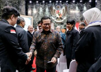 Pramono Anung pada Kongres I AFEBSI di Balai Agung, Balai Kota DKI Jakarta.